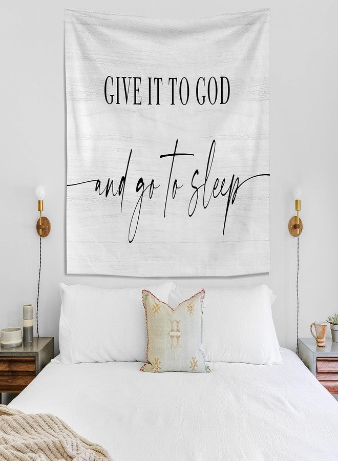 Knibeo Kneibo Give It to God and Go to Sleep Tapestry - Christian Tapestry, Bedroom Tapestry 50x60, Bedroom Decor, Master Bedroom Decor, Guest Room Wall Decor - Image 2